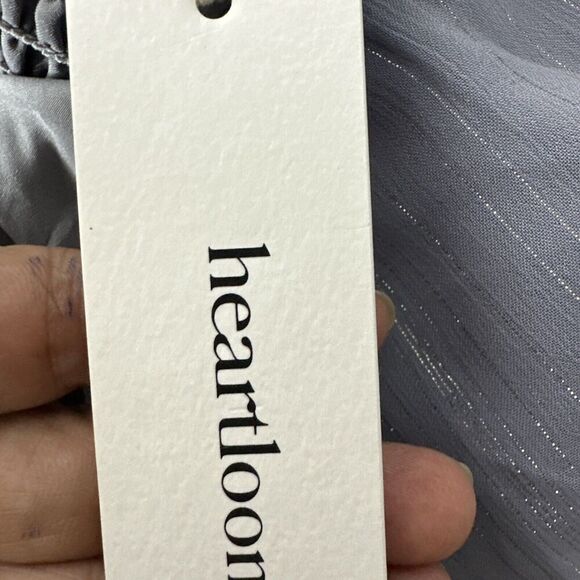 Heartloom‎ Noemi One Shoulder Ruffle Maxi Dress XL Purple Gray Stripe NWT - Picture 9 of 15